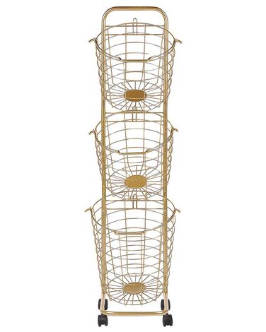 Basket Stand AYAPAL with Wheels Metal Gold