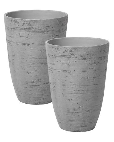 Set van 2 bloempotten CAMIA 35 cm Grijs