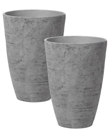 Set van 2 bloempotten CAMIA 43 cm Grijs