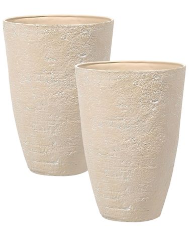 Set van 2 bloempotten CAMIA 51 cm Beige