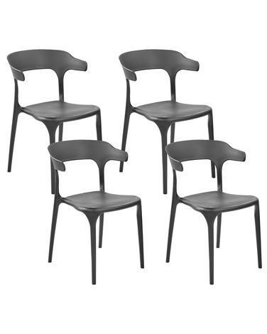 Set van 4 tuinstoelen GUBBIO Zwart
