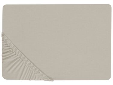 Fitted Sheet JANBU Cotton 160 x 200 cm Taupe
