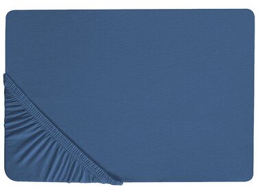 Drap housse JANBU Coton 140 x 200 cm Bleu marine