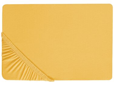 Fitted Sheet JANBU Cotton 140 x 200 cm Mustard