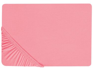 Drap housse JANBU Coton 160 x 200 cm Corail