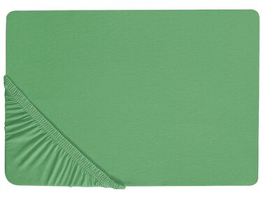 Drap housse JANBU Coton 160 x 200 cm Vert