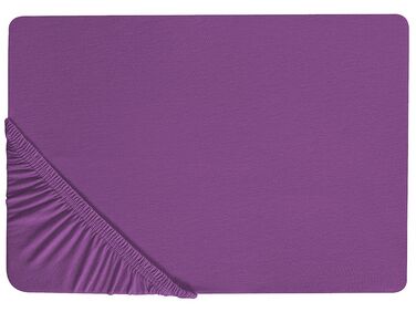 Fitted Sheet JANBU Cotton 160 x 200 cm Purple