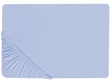 Drap housse JANBU Coton 140 x 200 cm Bleu clair