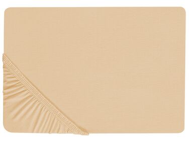Drap housse JANBU Coton 200 x 200 cm Beige sable