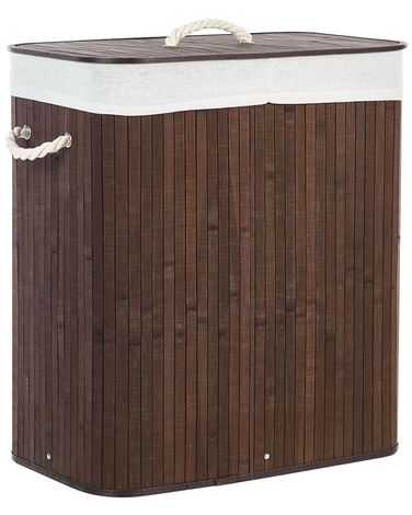 Laundry Basket KANDY Bamboo Dark Brown 72 L