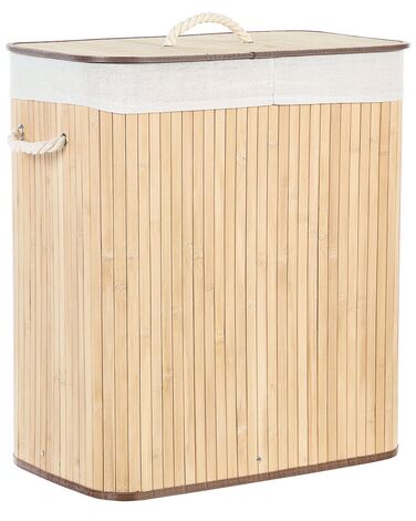 Laundry Basket KANDY Bamboo Light Brown 100 L