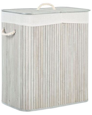 Laundry Basket KANDY Bamboo Light Grey 100 L