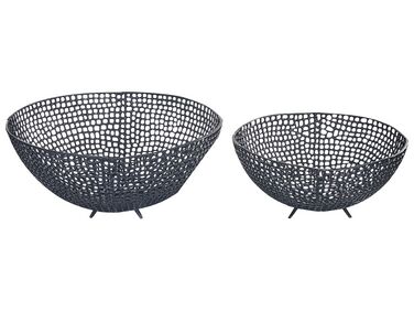 Set van 2 decoratieve schalen KRUKUT Metaal Zwart