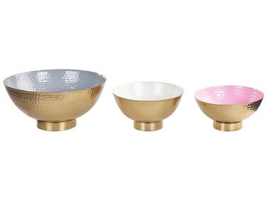 Set van 3 decoratieve schalen BARU Metaal Goud