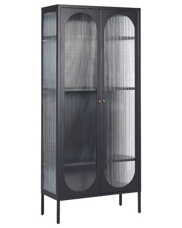 Vitrine en verre FOXTON Métal 80 cm Noir