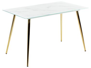 Eettafel MULGA Marmer/goud 120 cm 70 cm Veiligheidsglas