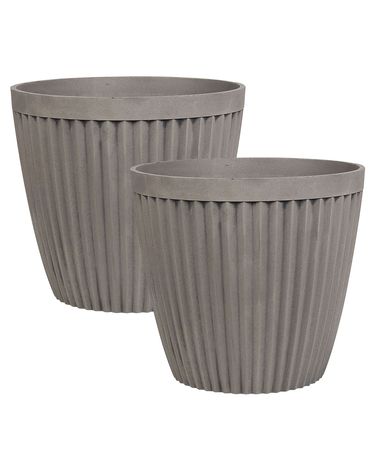 Set van 2 bloempotten POKA 36 cm Taupe
