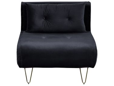 Fauteuil convertible VESTFOLD Velours Noir