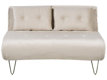 Sofa Bed 2 Seater VESTFOLD Velvet Beige