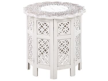 Bijzettafel BADHI Mangohout Wit