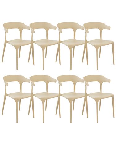 Set van 8 eetkamerstoelen GUBBIO Zandbeige