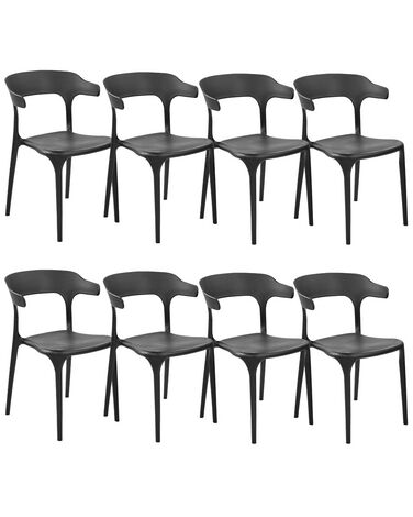 Set van 8 eetkamerstoelen GUBBIO Zwart