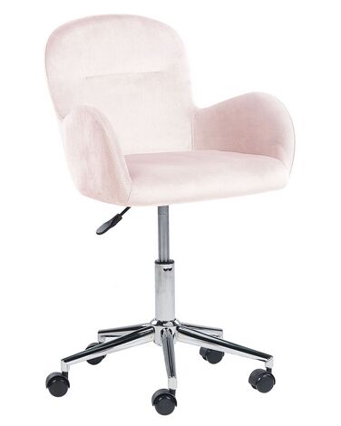 Bureaustoel PRIDDY Fluweel Roze