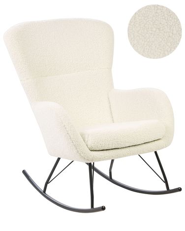 Fauteuil à bascule ANASET Bouclé Beige clair
