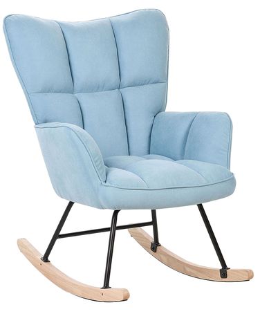 Fauteuil à bascule OULU Tissu Bleu clair
