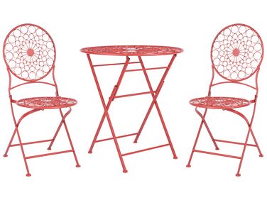 Ensemble bistrot Pliant SCARIO Métal Rouge