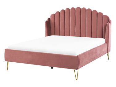 Bed Fluweel AMBILLOU 140 x 200 cm Roze