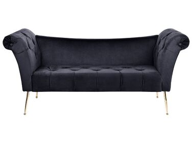 Chaise longue NANTILLY Fluweel Zwart