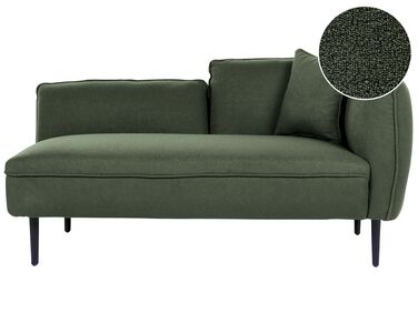 Rechtszijdige chaise longue CHEVANNES Bouclé Donkergroen