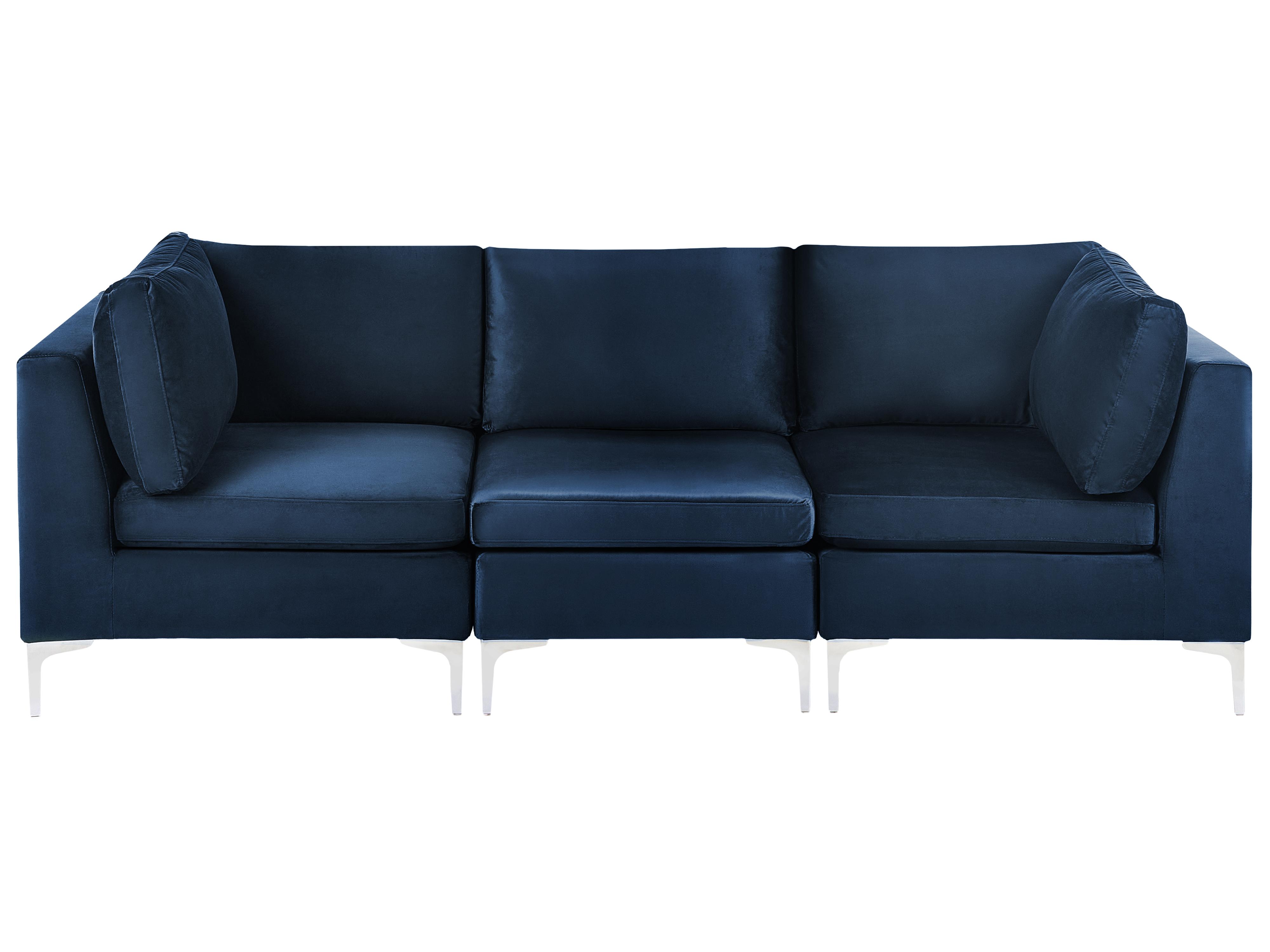 Modular Sofa 3 Seater EVJA Velvet Navy Blue