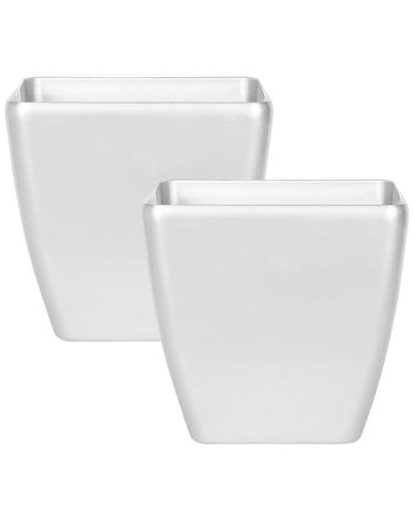 Set van 2 bloempotten ASTRAS 50 cm Zilver