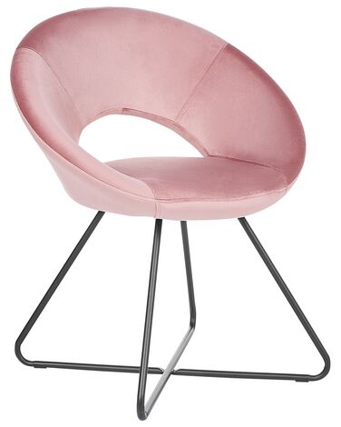 Chaise de salle à manger RACHEL Velours Rose