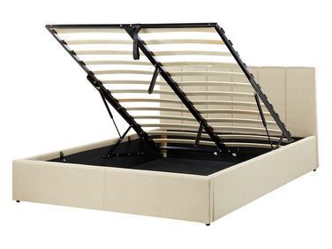 Bed met opbergruimte Stof DREUX 140 x 200 cm Beige