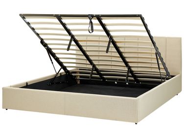 Ottoman Bed Fabric DREUX 180 x 200 cm (EU Super King) Beige