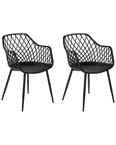 Set van 2 eetkamerstoelen NASHUA II Zwart