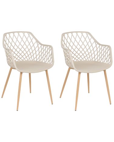 Set van 2 eetkamerstoelen NASHUA Beige