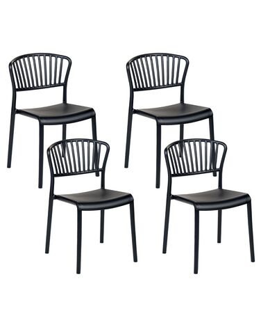 Set van 4 tuinstoelen GELA Zwart