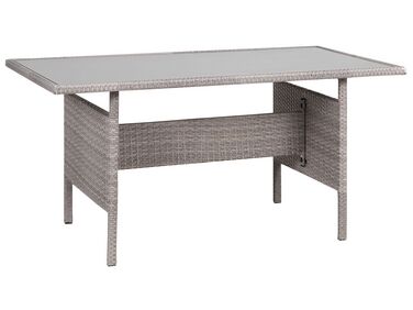 Tuin eettafel VITERBO 145 cm 80 cm Glas Lichtgrijs