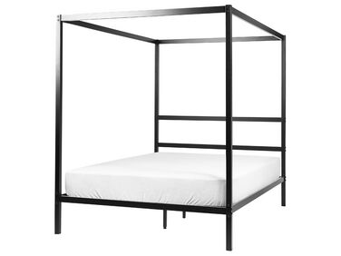 Hemelbed Metaal LESTARDS 140 x 200 cm Zwart