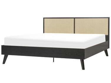 Bed Rotan MONPAZIER 180 x 200 cm Zwart