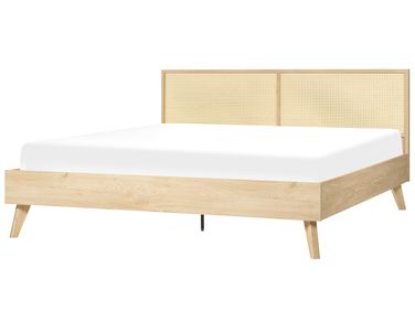 Bed Rotan MONPAZIER 180 x 200 cm Lichtbruin