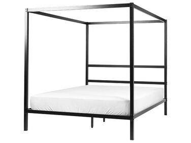 Hemelbed Metaal LESTARDS 160 x 200 cm Zwart