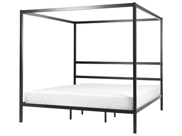 Hemelbed Metaal LESTARDS 180 x 200 cm Zwart