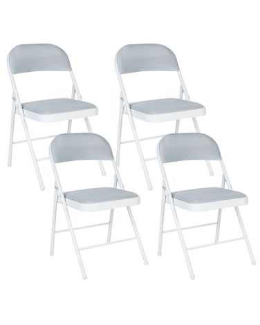 Set van 4 klapstoelen SPARKS Metaal Lichtgrijs/wit