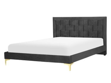 Bed Fluweel LIMOUX 140 x 200 cm Zwart