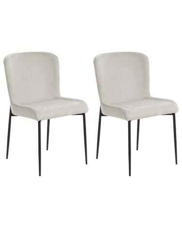 Set van 2 eetkamerstoelen ADA Stof Lichtgrijs